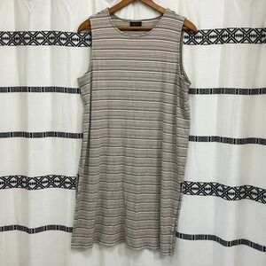 J Jill Wearever Collection Striped Sleeveless Dress Casual Comfy‎ Womens L